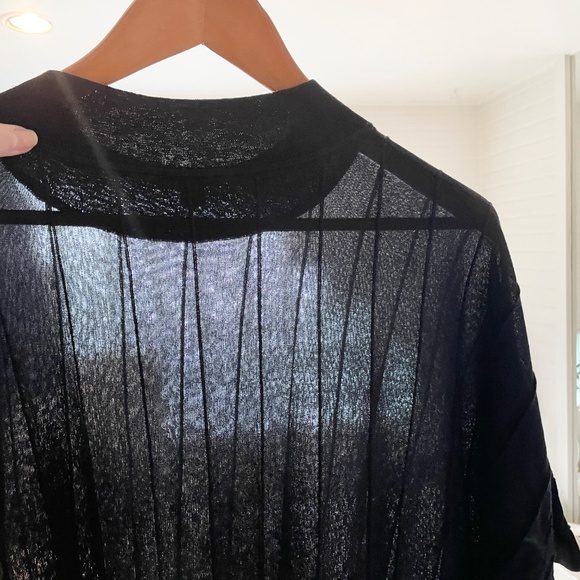 COS Oversized Stitch Tee Top Sheer Minimalist High crew neck Sz L - Picture 15 of 16